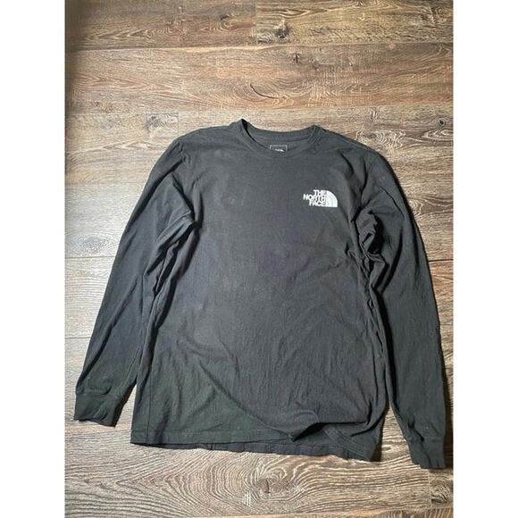 Mens North Face Long Sleeve Black Tshirt Never Stop Exploring Size Large - Picture 1 of 5
